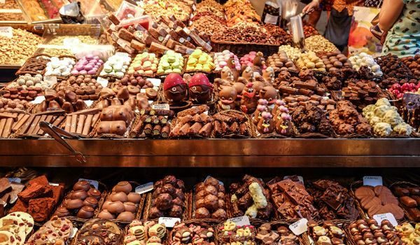 puesto del mercado de la boqueria barcelona