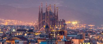 barcelona skyline sagrada familia